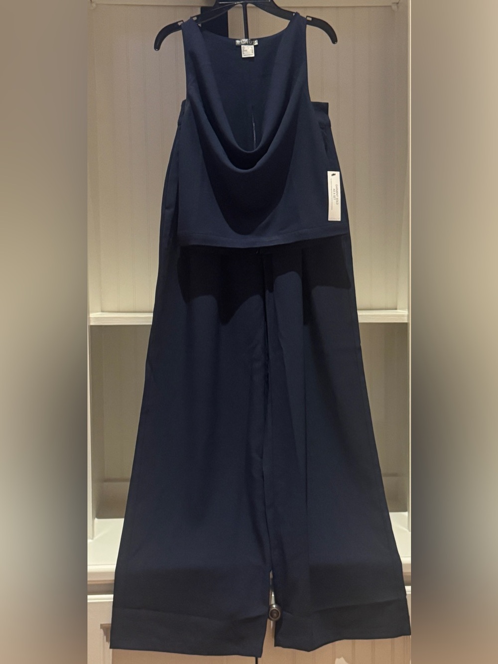 Venus NWT Navy 2 Piece Suit Set Wide Leg Pants Chic Elegant Outfit | Size 4 - Picture 6 of 16